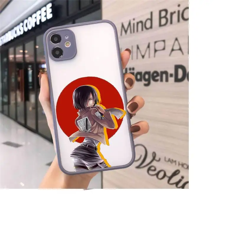 

Anime Attack on Titan Phone Cases matte transparent For iphone 7 8 11 12 plus mini x xs xr pro max cover