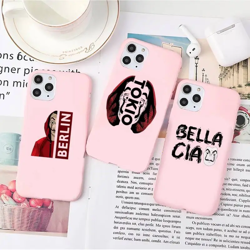 

la casa de papel TV series Phone Case Candy Color for iPhone 6 7 8 11 12 s mini pro X XS XR MAX Plus