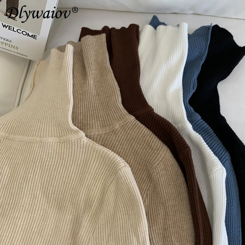 

Ladies Turtleneck Sweater Solid wild Women's knitted sweater Autumn Winter pullover sweater Female Base Tops clothes Pull femme