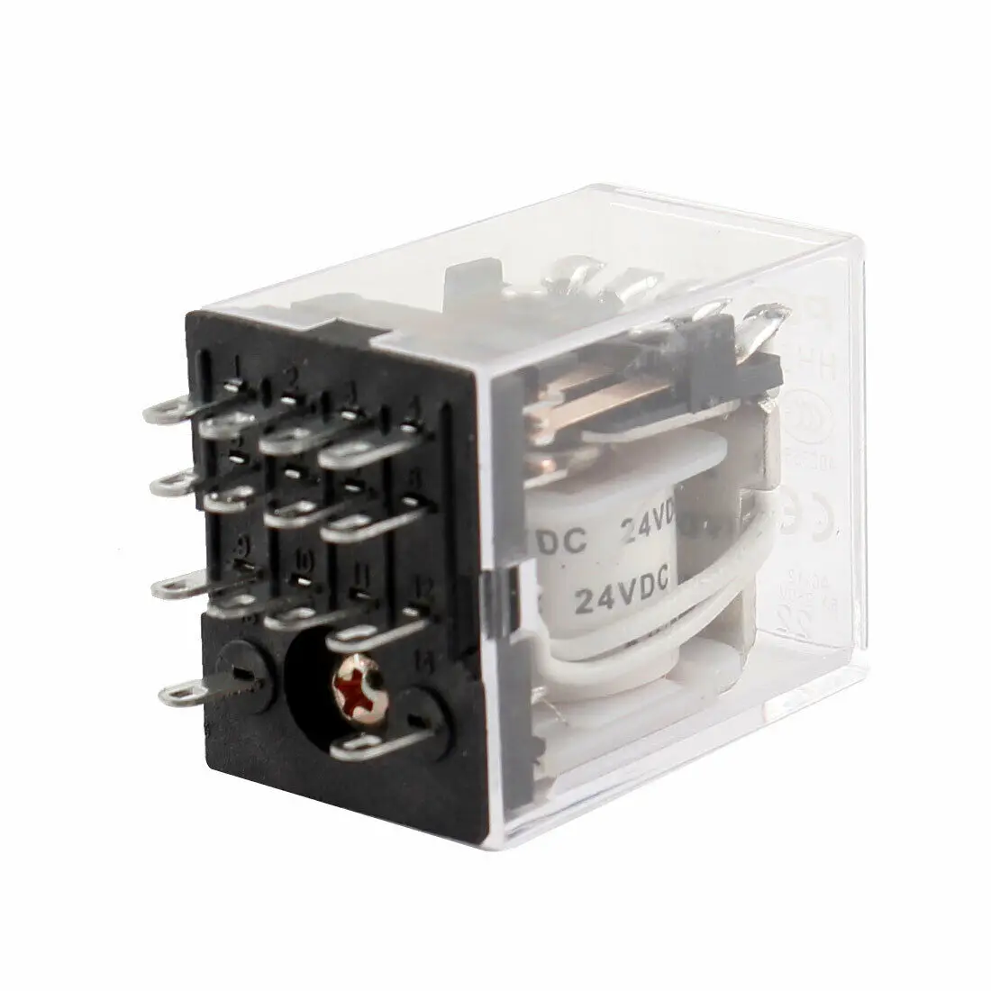

HH52P MY4 DC 24V Катушка 14-контактный 4PDT Мощность электромагнитное реле