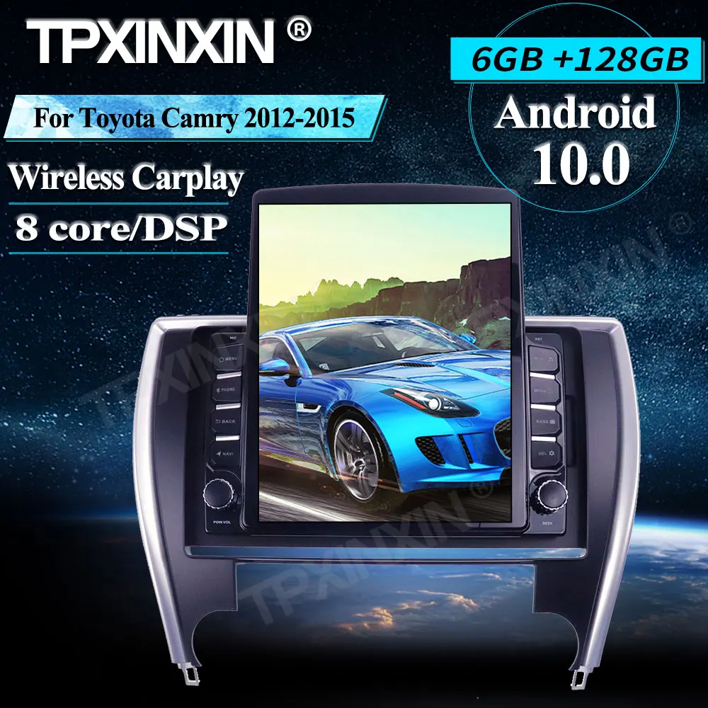 구매 테슬라 스타일 안드로이드 2012 GPS 차량용 멀티미디어 플레이어 헤드유닛 오디오 라디오 내비게이션 무선 카플레이, 토요타 캠리 2015-10.0