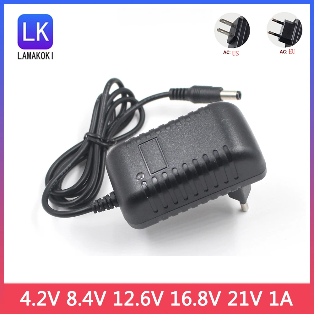 

DC 4.2V 8.4V 12.6V 16.8V 21V 1A Adapter Power Supply 4.2 8.4 12.6 16.8 V Volt Charger for 1S 2S 3S 4S 18650 Lithium Battery