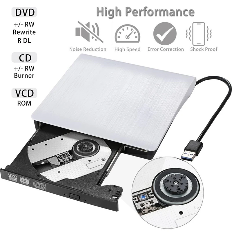 YAHEY USB 2 0 внешний CD/DVD RW привод Оптический DVD записывающее устройство проигрыватель
