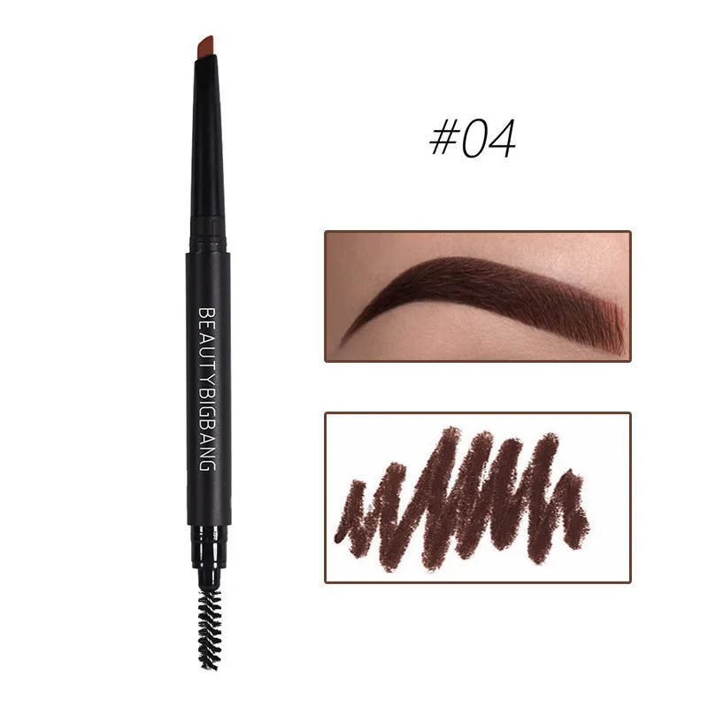 BeautyBigBang, 5 цветов, двухсторонний карандаш для бровей, водостойкий, стойкий, натуральный, вращающийся, треугольный, для бровей, тату, ручка для макияжа