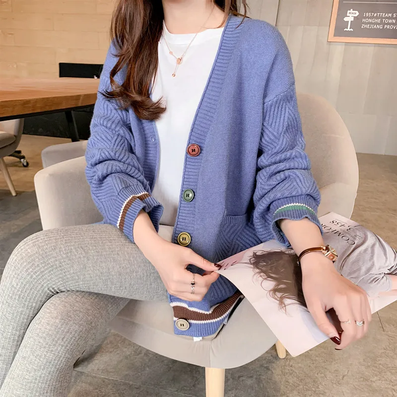 Женский кардиган свитер новинка зимы 2019 вязаные свитера с длинным рукавом модная