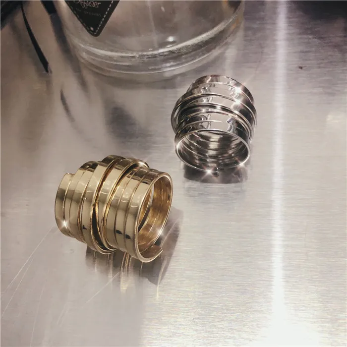 Женские кольца AOMU нестандартные металлические Колечки золотистого и