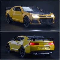 124 camaro sports alloy car diecast sound and light pull back model toy metal vehicle simulation collection toys boy