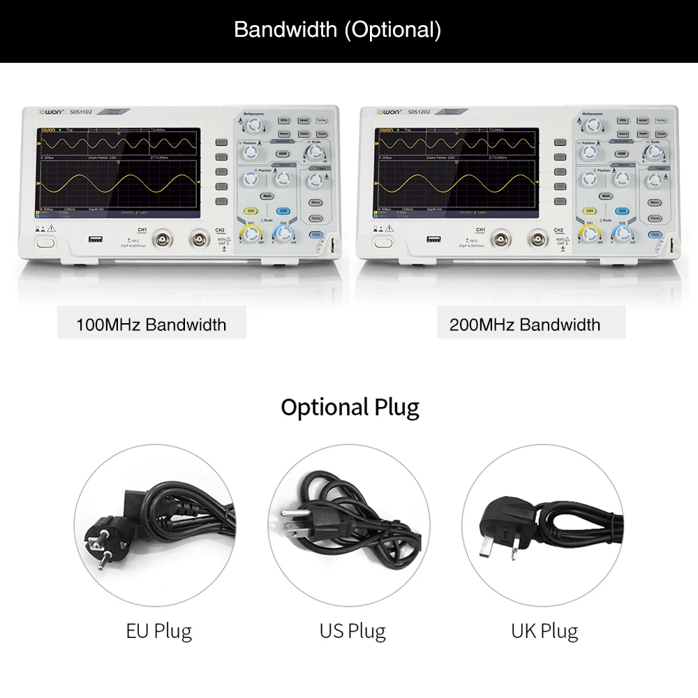 Owon SDS1102 осциллограф Oscillometer цифровой запоминающий 2CH 100 МГц 1GS/s 7-дюймовый