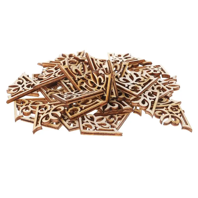 2020 Новинка 50 шт лазерная резка дерево украшение деревянная форма Ремесло