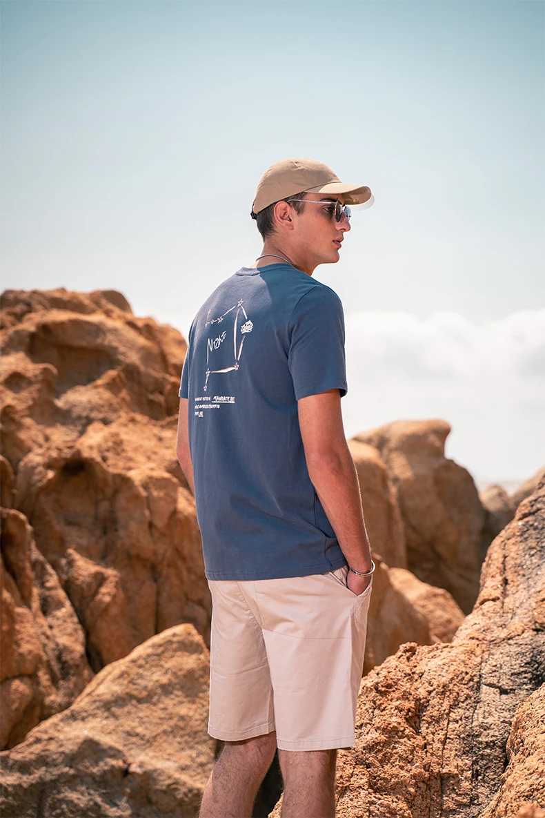 

2632 new men's trend printing half-sleeved t-shirt summer pure cotton round neck short-sleeved T-shirt