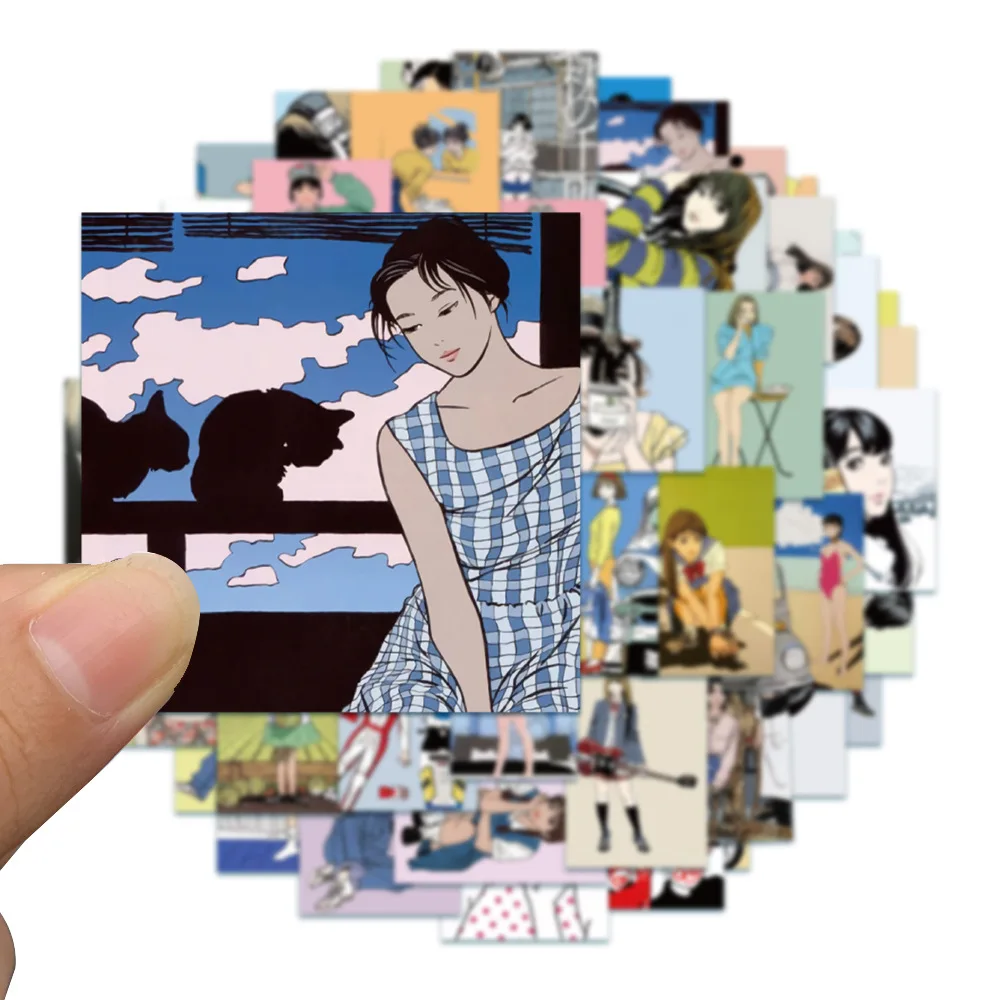 

10/30/50PCS Japanese Manga Girl Small Fresh Sticker Luggage Laptop Mobile Phone Computer Decoration Sticker Toy Wholesale