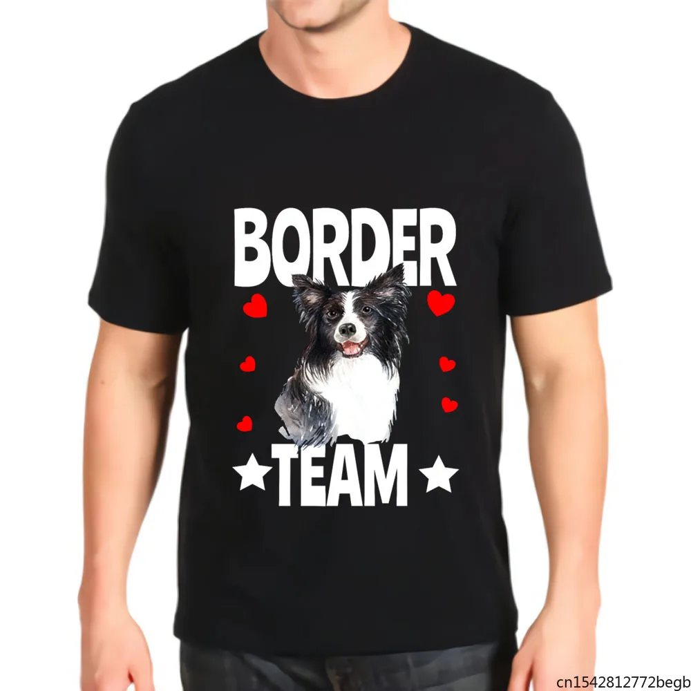 Мужская футболка с принтом собаки Border Team