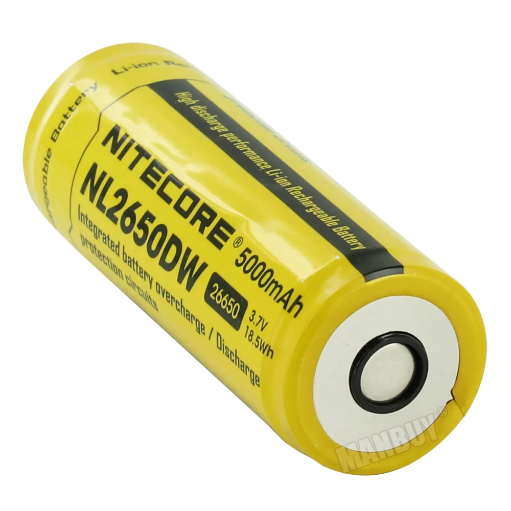 2020 Nitecore NL2650DW 26650 5000 мАч 3 7 в Втч защищенная литий-ионная (li-Ion) Пользовательская