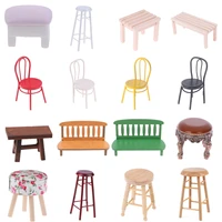 112 dollhouse miniature furniture metal plastic wood chair doll house accessories diy toys for baby kids