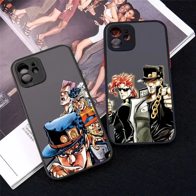 

JoJos Bizarre Adventure Phone Case For iPhone 12 11 Mini Pro XR XS Max 7 8 Plus X Matte transparent cover