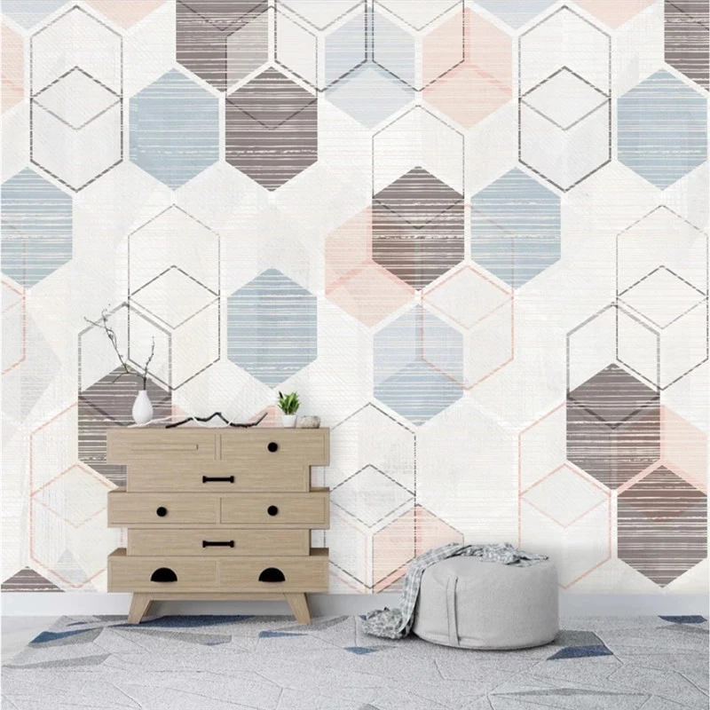 Nordic Minimalist Abstract Lines Geometric TV Background Wall Mural Wallpaper Modern Decor Paper 3D Papel De Parede | Обустройство