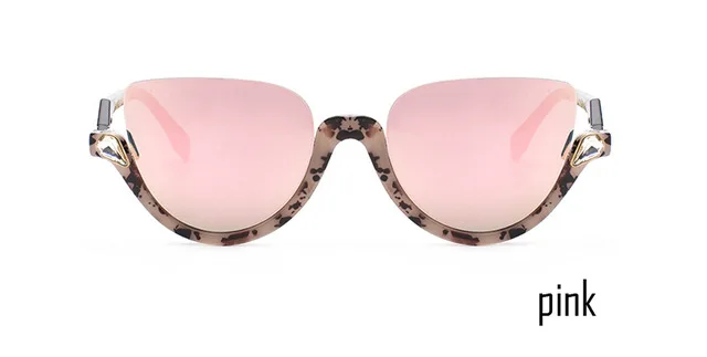 5-Pink Новые женские брендовые дизайнерские Винтажные Солнцезащитные очки с полуоправой для женщин, сексуальные солнцезащитные очки кошачий глаз, модные ретро очки - Цвет линз: 5-Pink