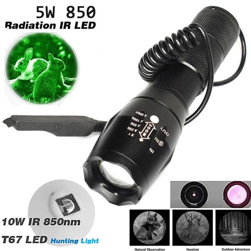 

850nm 940nm infrared night vision tactical flashlight for use with night vision equipment Infrared hunting flashlight