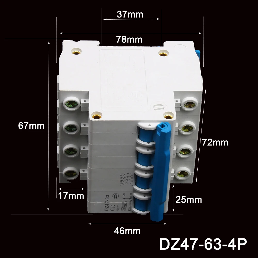 C45 Бытовая промышленность открытый воздух Мини выключатель защиты вырез