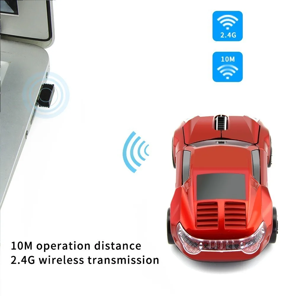 Чуи 2 4G Беспроводной Мышь мини 3D спортивный автомобиль дизайн sem FIO 1600 Точек на