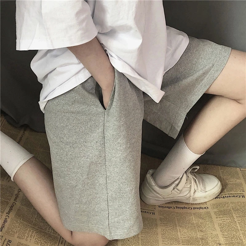 

Shorts Women Knee-length Summer Loose BF Streetwear Harajuku Wide-leg Unisex Fashion All-match Ulzzang Chic size clothing 2021