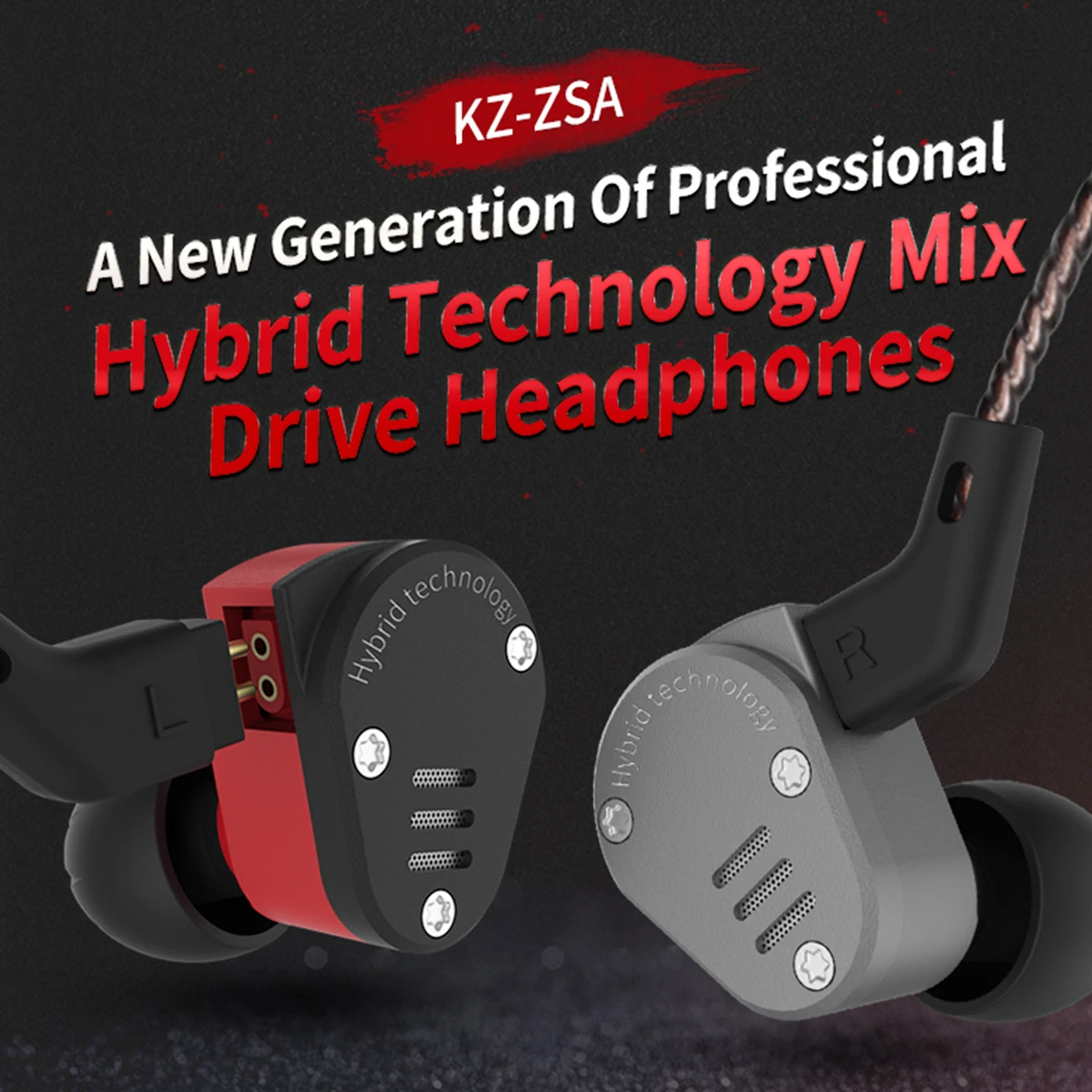 

Металлические наушники KZ ZSA Hifi проводные наушники с шумоподавлением и басами, спортивные наушники для бега, стереонаушники для музыки