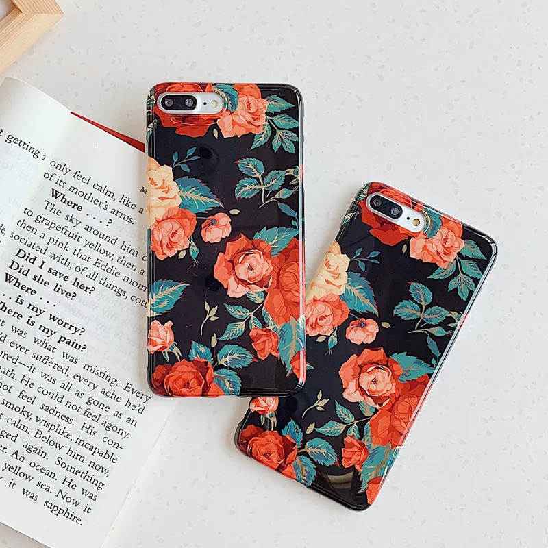 N1986N для iPhone X XR XS Max 6 6s 7 8 Plus чехол телефона художественный винтажный розовые цветы