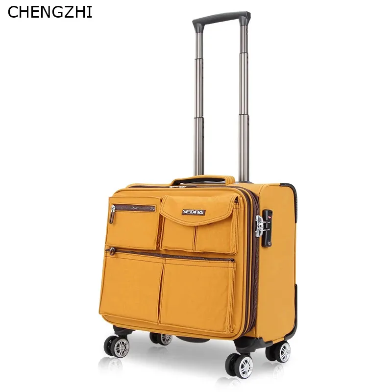 

CHENGZHI 16 inch business suitcase on wheel trolley case boarding suitcase men and women travel rolling luggage