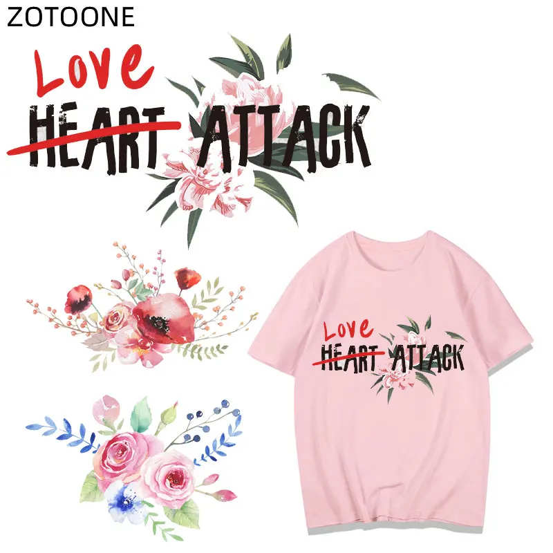 Детские Виниловые нашивки ZOTOONE с буквами и цветами утюгом наклейки на сердце для