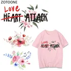 Детские Виниловые нашивки ZOTOONE, нашивки с буквами и цветами, с утюгом, наклейки на сердце для одежды, теплопередача, сделай сам, для детей