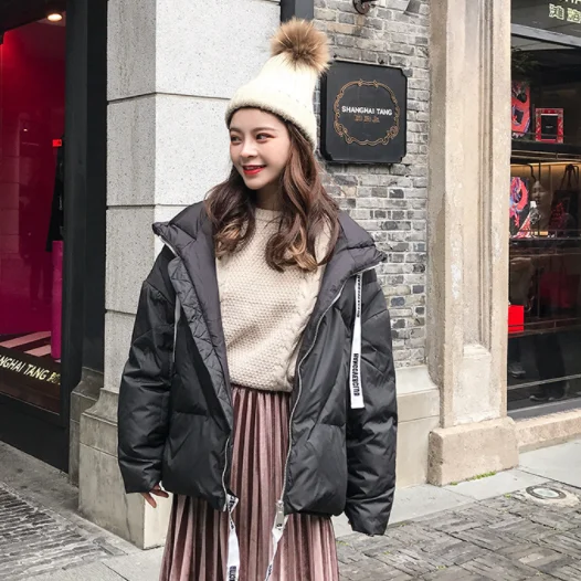 2020 зимний Блестящий Яркий пуховик Женское пальто с капюшоном куртка на молнии