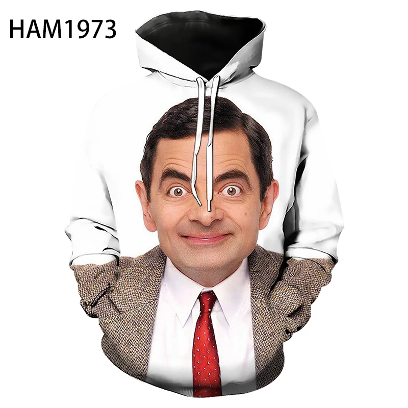 Новинка Классическая Толстовка Rowan Atkinson с забавным 3D принтом свитшот для мужчин и