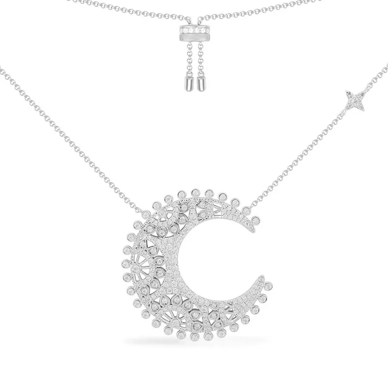 

Женское ожерелье из серебра 925 пробы, с подвеской в виде Большой Луны