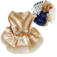 fashion morden pet dog puppy bow gauze skirt cat sequin princess clothes evening dress for party birthday