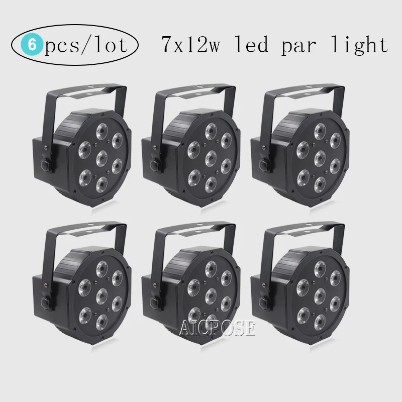 6 шт./лот 7x12 Вт RGBW 4 в 1 Led Par с dmx512 управлением диско Свадьба DJ сценический