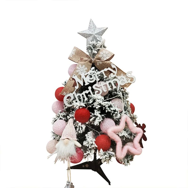 

Рождественская елка со светодиодом, маленькая розовая настольная елка, украшение для стола и аксессуар, Рождественское украшение