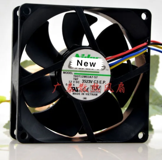 

For Nidec T80T12MS1A7-57 T07 DC 12V 0.30A 80x80x25mm Server Cooling Fan