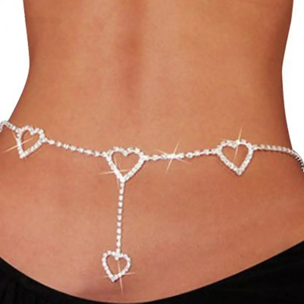 

Hearts Belly Waist Chain Body Jewelry Women Sexy Bikini Beach Body Chain Vintage Paillette Charm Body Chain Jewelry Best Gifts