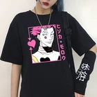 Женская футболка с коротким рукавом Hunter X Hunter, Повседневная футболка с забавным мультяшным принтом в стиле японского аниме Hisoka Morow, футболка в стиле Харадзюку