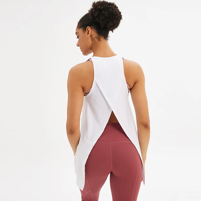 

CHAIFENKO Casual Yoga Shirt Women Fashion Cross Back Sleeveless Yoga Tank Tops Women Fitness Workout Sports Quick Dry Yoga Vest