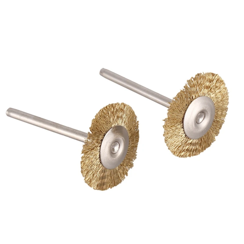 

20Pcs Wire Brushes Disc Brush Round Brush 25Mm Diameter for Dremel - 10Pcs Stainless Steel & 10Pcs Brass