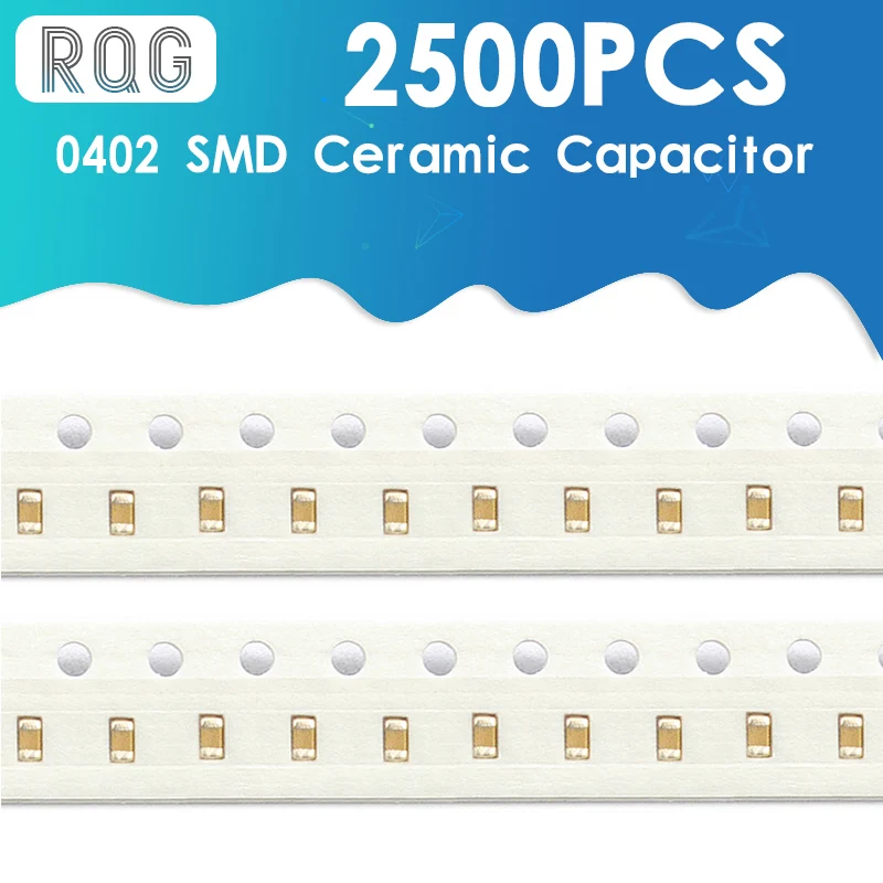 

0402 SMD Керамический конденсатор в ассортименте, 1 пФ ~ 10 мкФ, 50 значений * 50 шт. = 2500 шт., набор образцов керамических конденсаторов