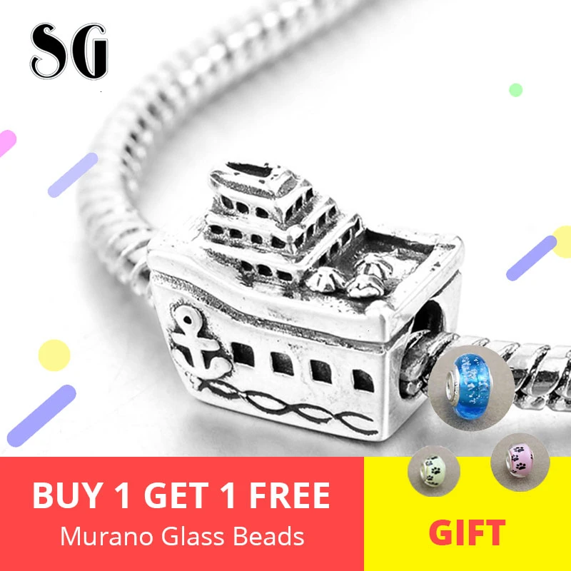 New Arrival Cruise Ship Sterling silver Charm Beads Fit Authentic Pandora Charms Bracelet Silver 925 Original Women Jewelry