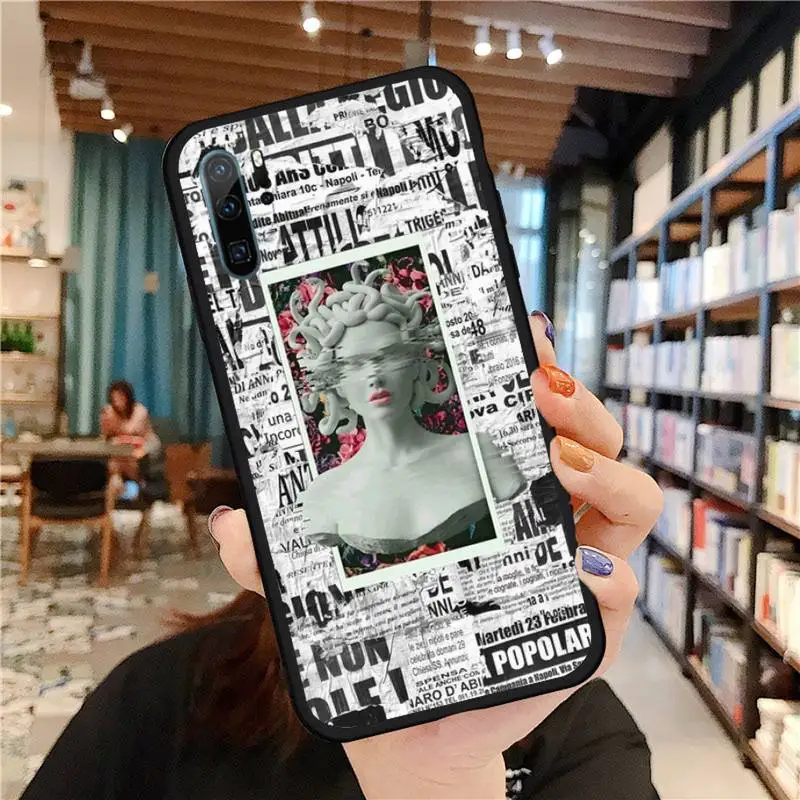 

Mona Lisa Medusa Statue Art Phone Case For Huawei honor Mate P 9 10 20 30 40 Pro 10i 7 8 a x Lite nova 5t Soft silicone funda