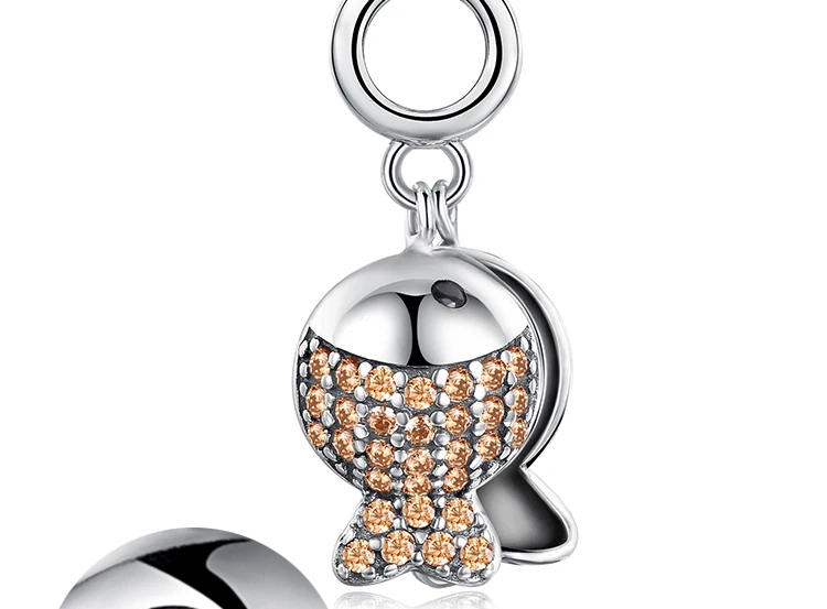 JewelryPalace черный и темно-серый кубического циркония гравировкой рыбы в реке мотаться из бисера Шарм Fit Браслеты не включают Chainb