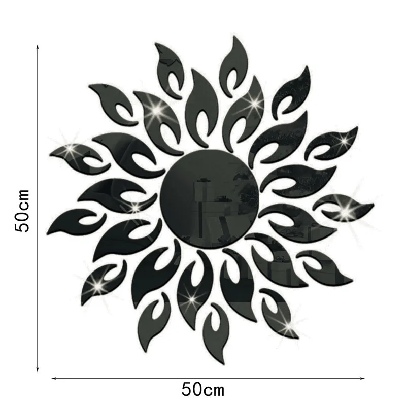 

Acrylic 3D mirror wall sticker sun pattern TV wall sticker living room bedroom decoration wall sticker background decoration