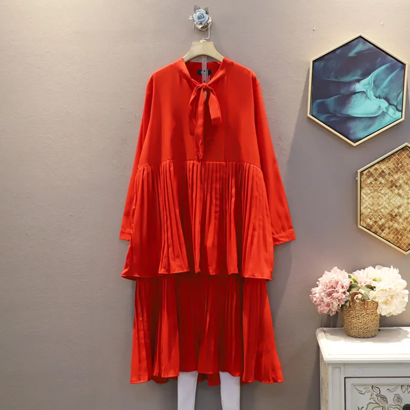 Женское платье с круглым вырезом [EWQ] черное однотонное повседневное свободное