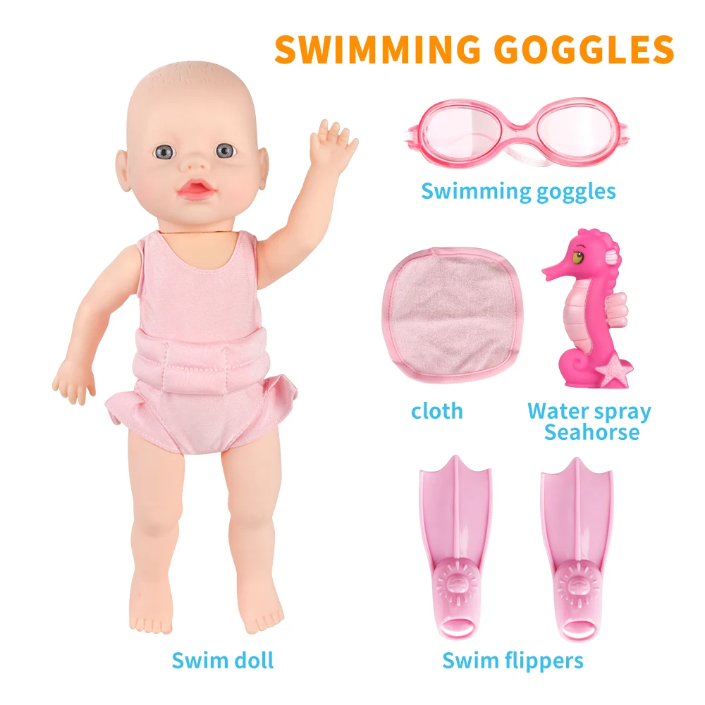Bebe Reborn Водонепроницаемая кукла для плавания игрушка девочек Электрический