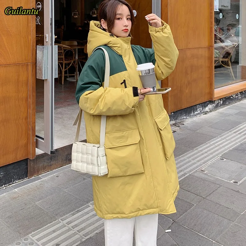 Женская длинная парка Guilantu Зимняя Толстая стеганая куртка большого размера с
