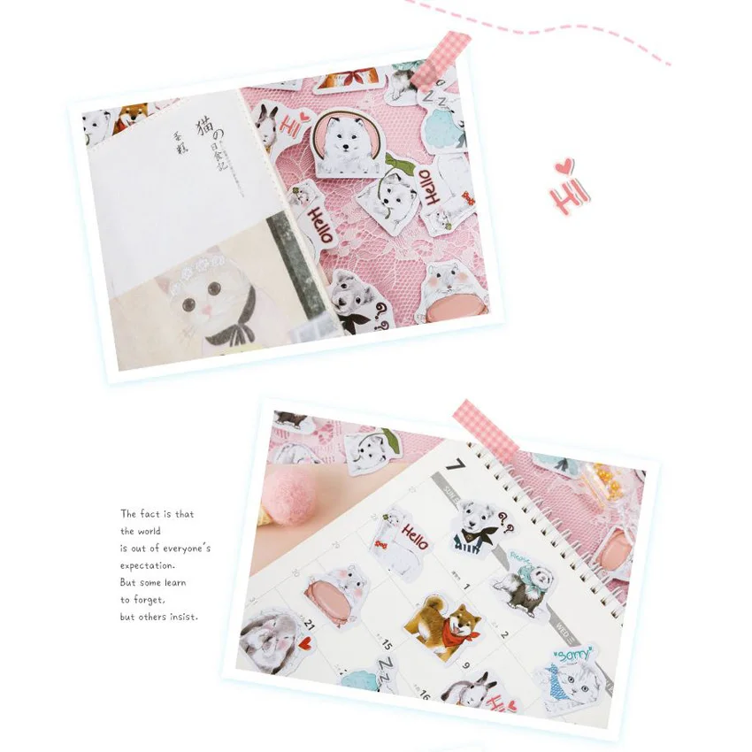 20 упаковок/партия канцелярские наклейки Милая коллекция домашних животных для